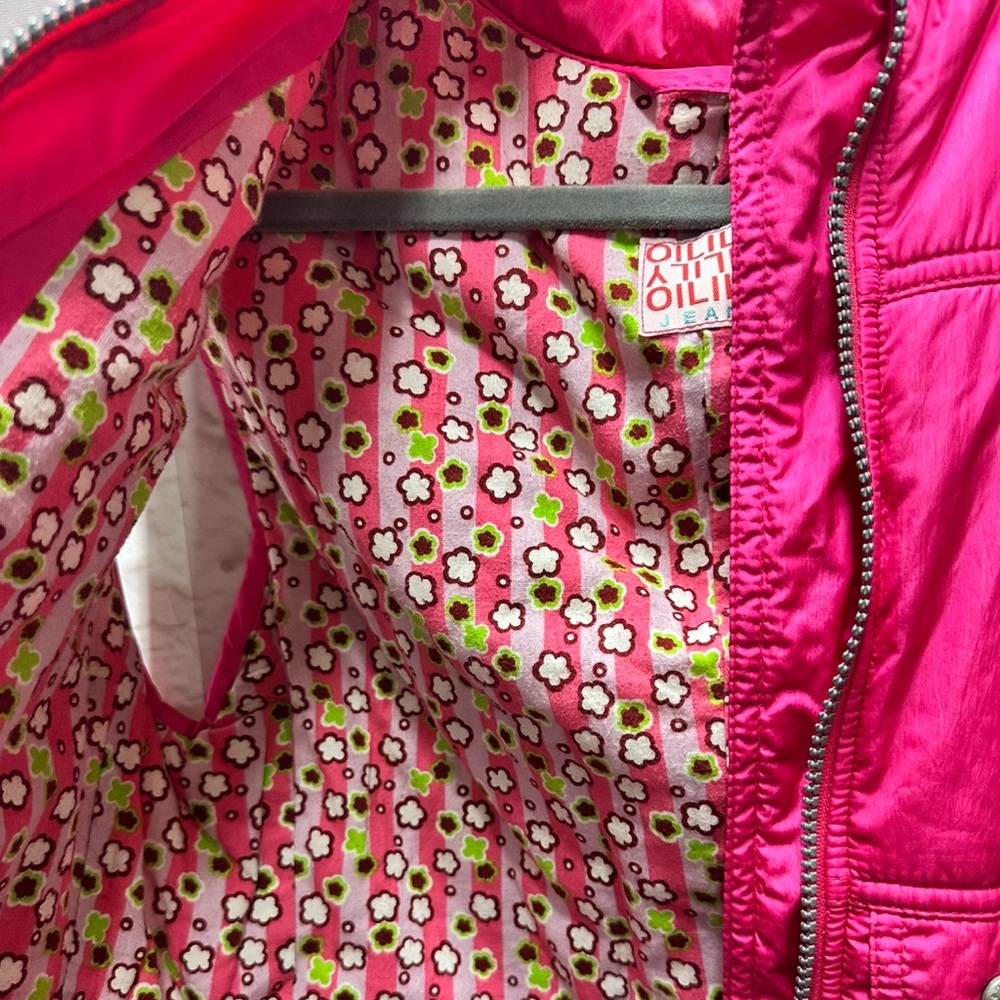Oilily girls pink hooded puffer vest L/XL - Picture 5 of 6